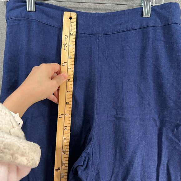 Isaac Mizrahi LIVE! Bridgehampton Linen Blend Pants Midnight Navy, Reg 12 - Picture 8 of 9